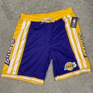 L.A LAKERS NBA PRACTICE SHORTS ORIGINAL LOGO